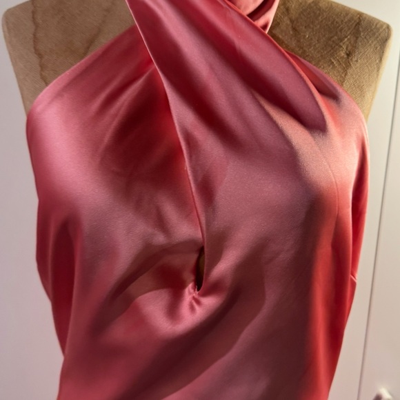 Lulu's coral Asymmetrical Ruched Cocktail Dress size XSmall - Picture 6 of 16